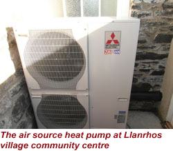 Llanrhos village community centre heat pump