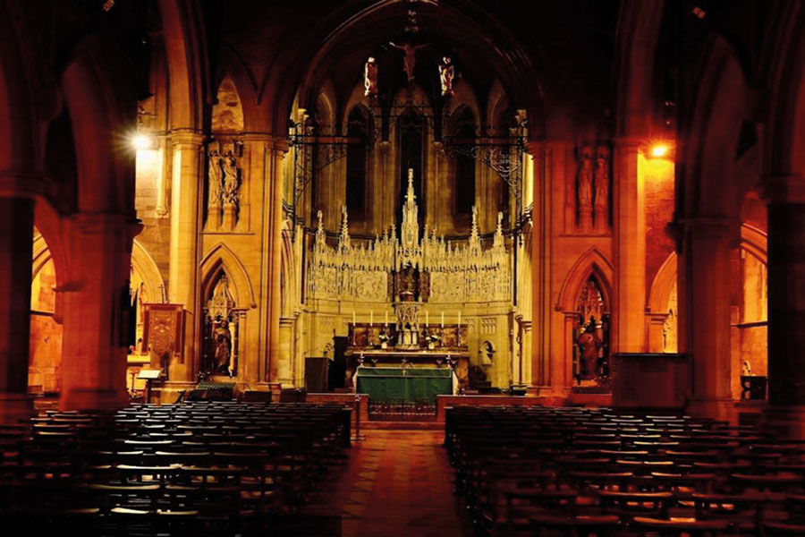 Sacred Heart Church before installation of the new lighting system