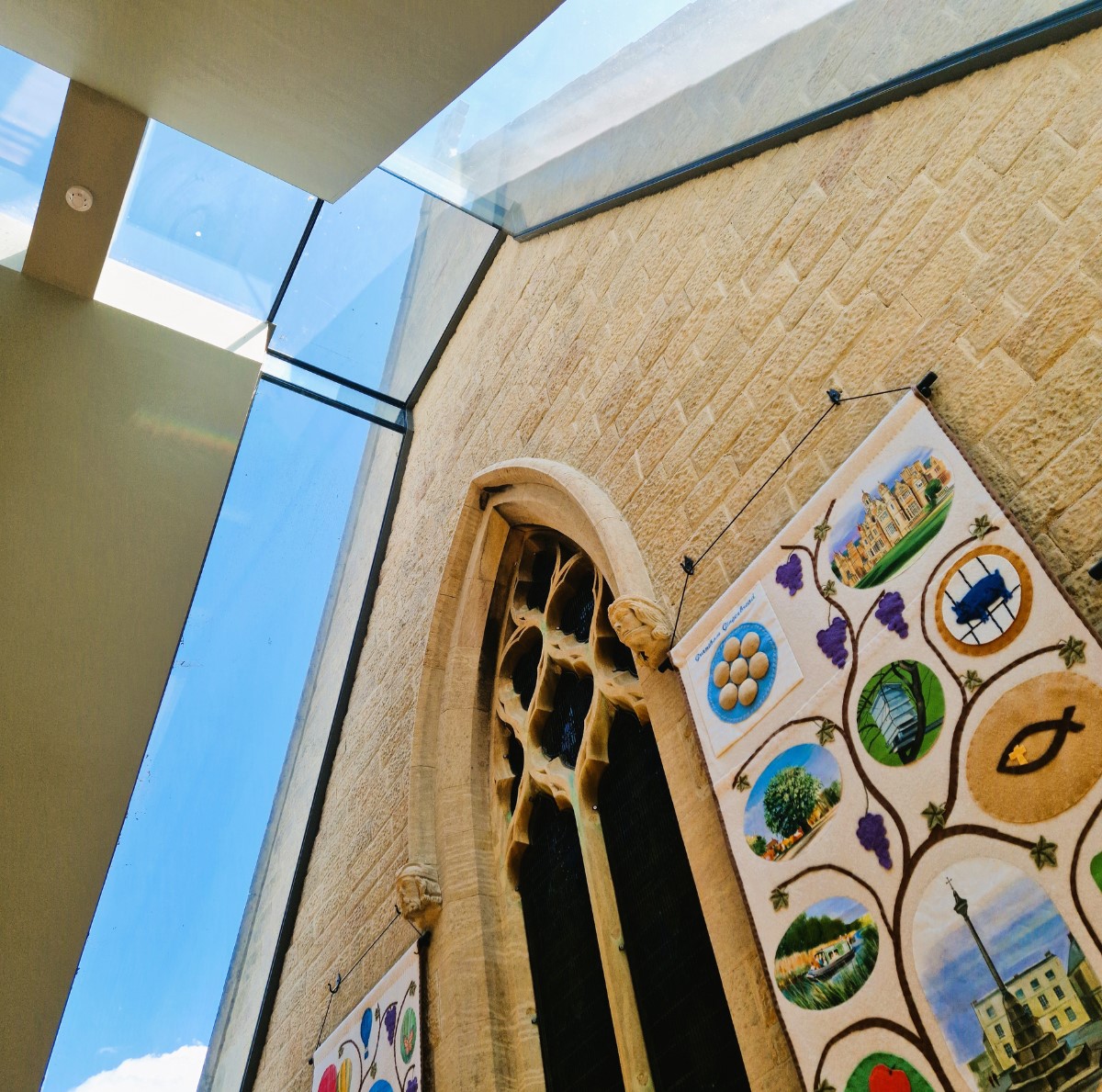 Glazed linkway ceiling to heritage church Ion Glass 002